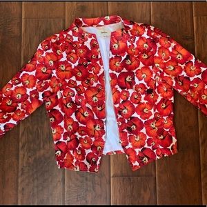 Neiman Marcus red floral blazer size L